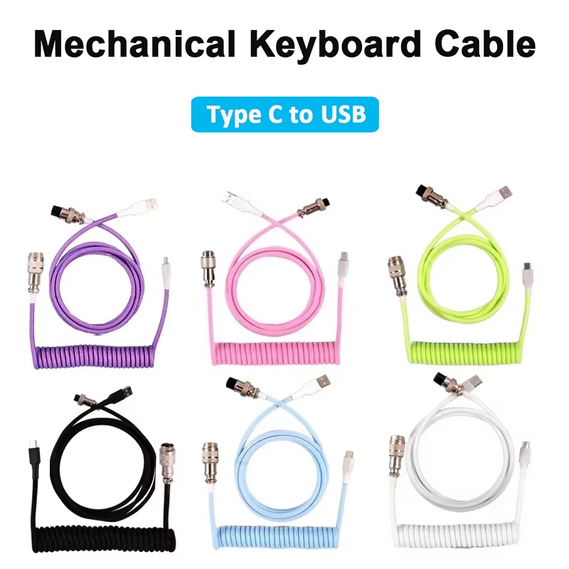 Coiled Usb Cable - Câble enroulé pour clavier mécanique, câble