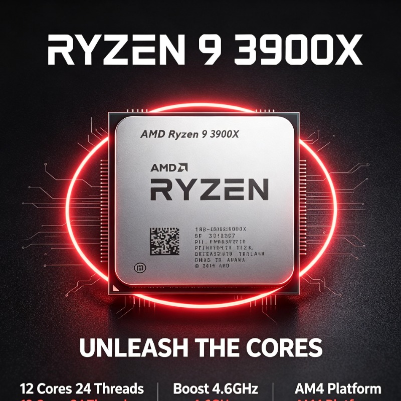 Amd Cpu Ryzen 9 - Processeur informatique AMD Ryzen 9 3900X