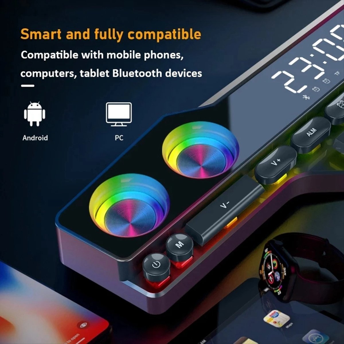Gaming Keyboard Bluetooth - Haut-parleurs DTC5 V18 Dazzle Colour pour