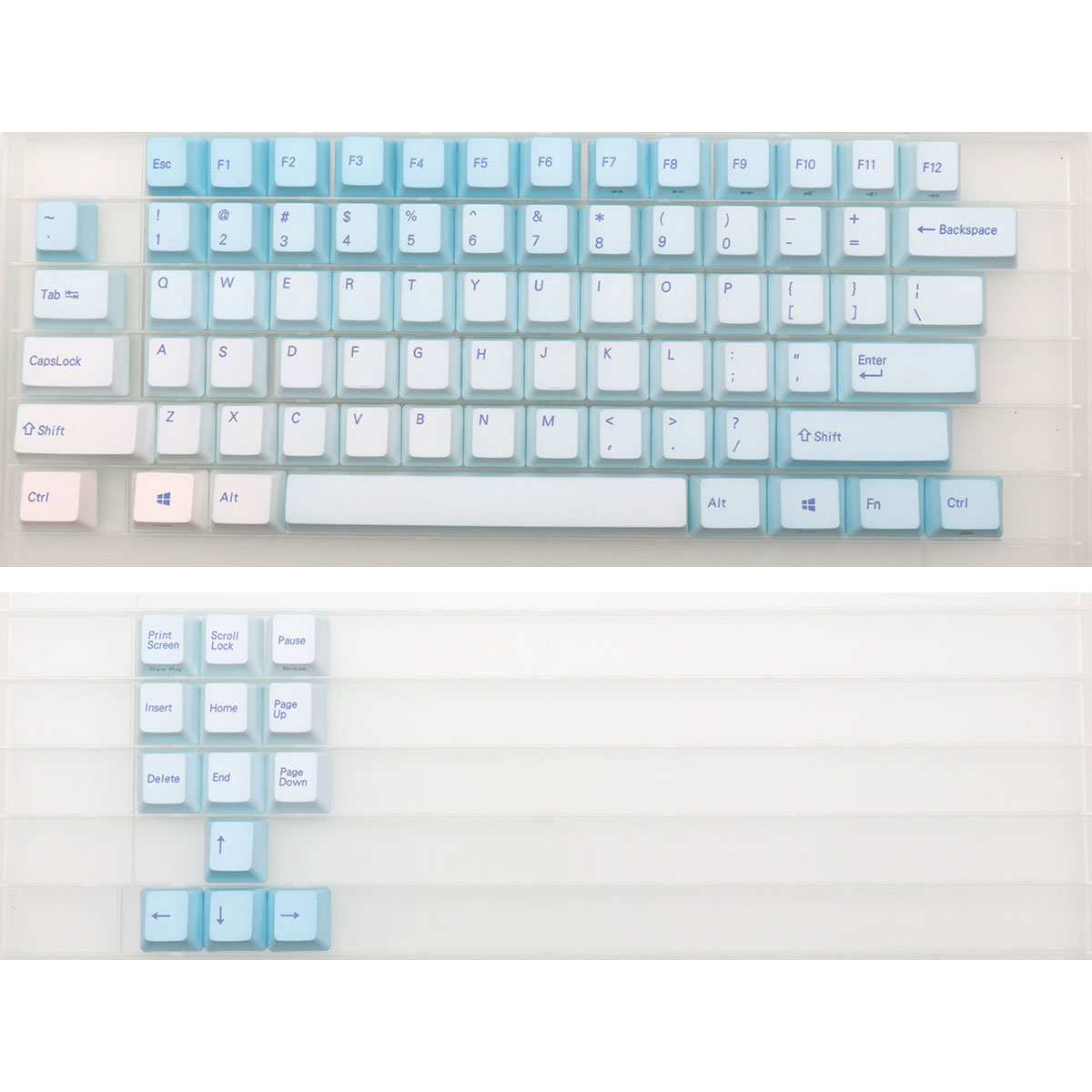 Gaming Keyboard Blue - Capuchons de touches bleu givré, 87