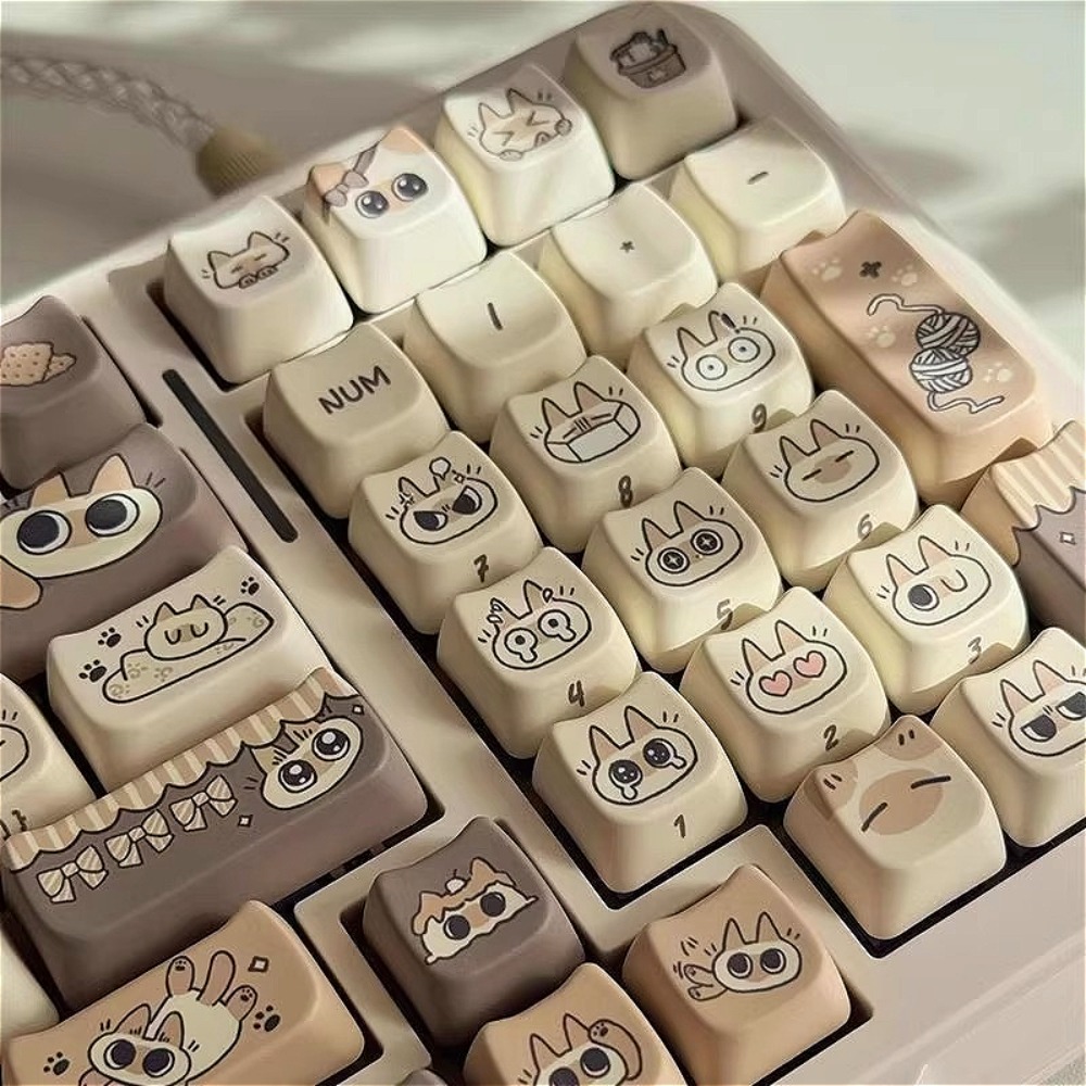 Gaming Keyboard Tkl - Capuchons de touches chat mignon, profil