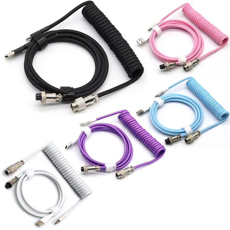 Coiled Usb Cable - Câble enroulé pour clavier mécanique, câble
