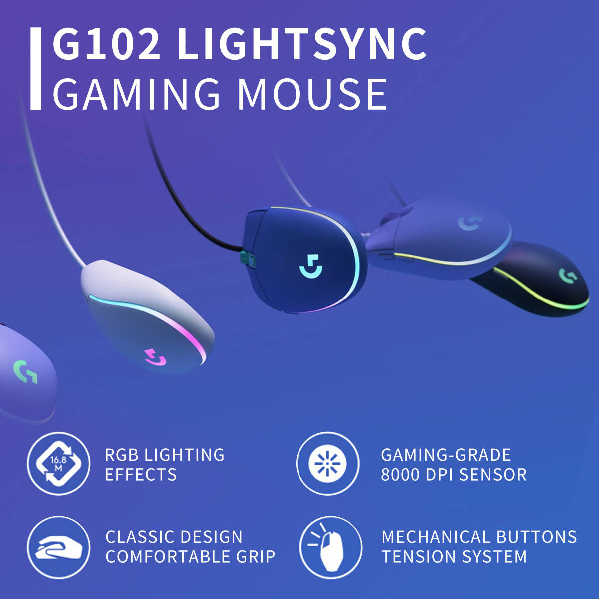 Souris de jeu Logitech G203 RG - Logitech Mouse G203 avis et prix