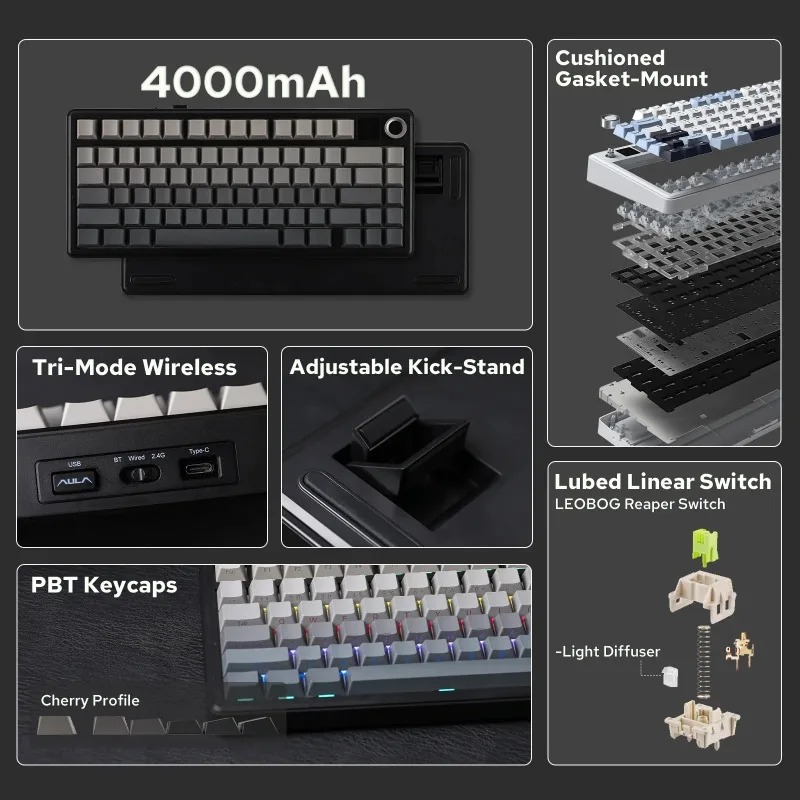 Clavier mécanique AULA F75 Max - Gaming Keyboard Ergo avis et prix
