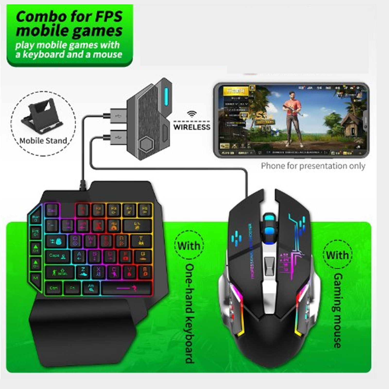 Pack combiné de jeu Mobile, co - Gaming Keyboard Bluetooth avis et prix