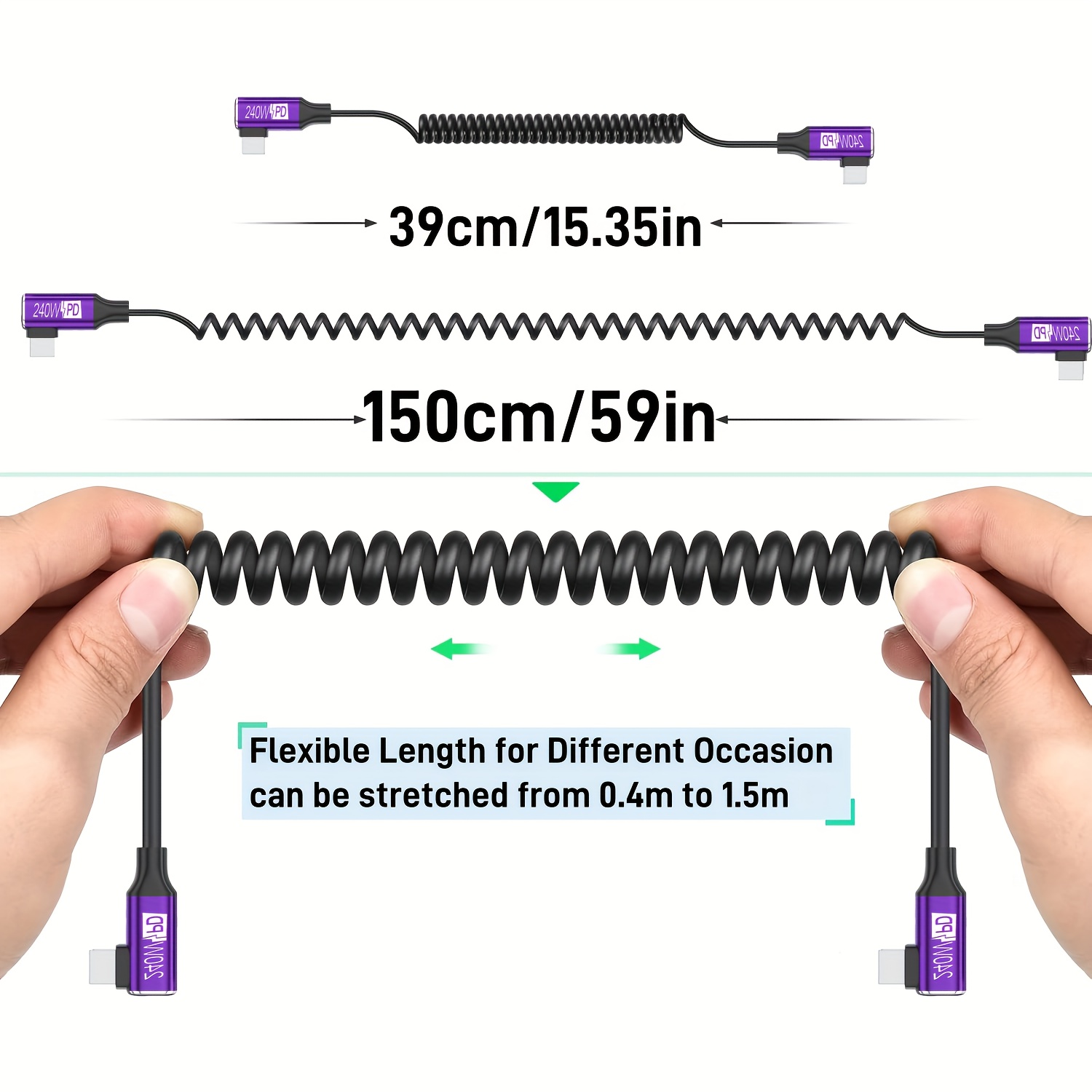 Câble Type-C enroulable 240W P - Coiled Usb Cable avis et prix