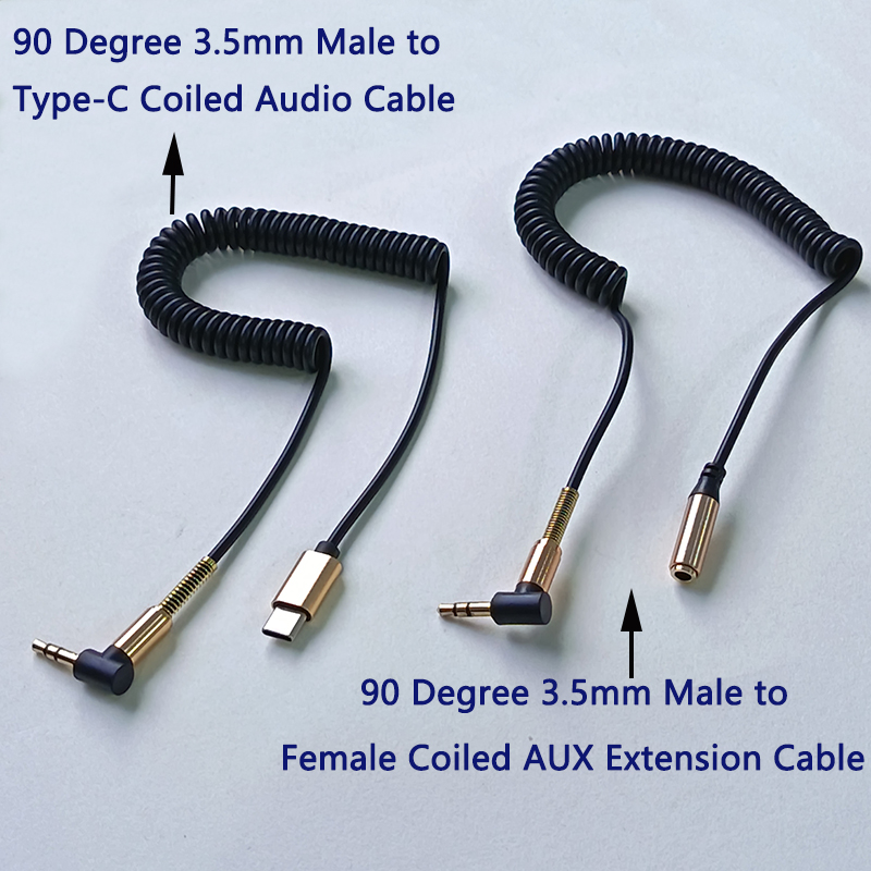 Câble audio jack 3,5 mm 90 deg - Coiled Usb Cable avis et prix