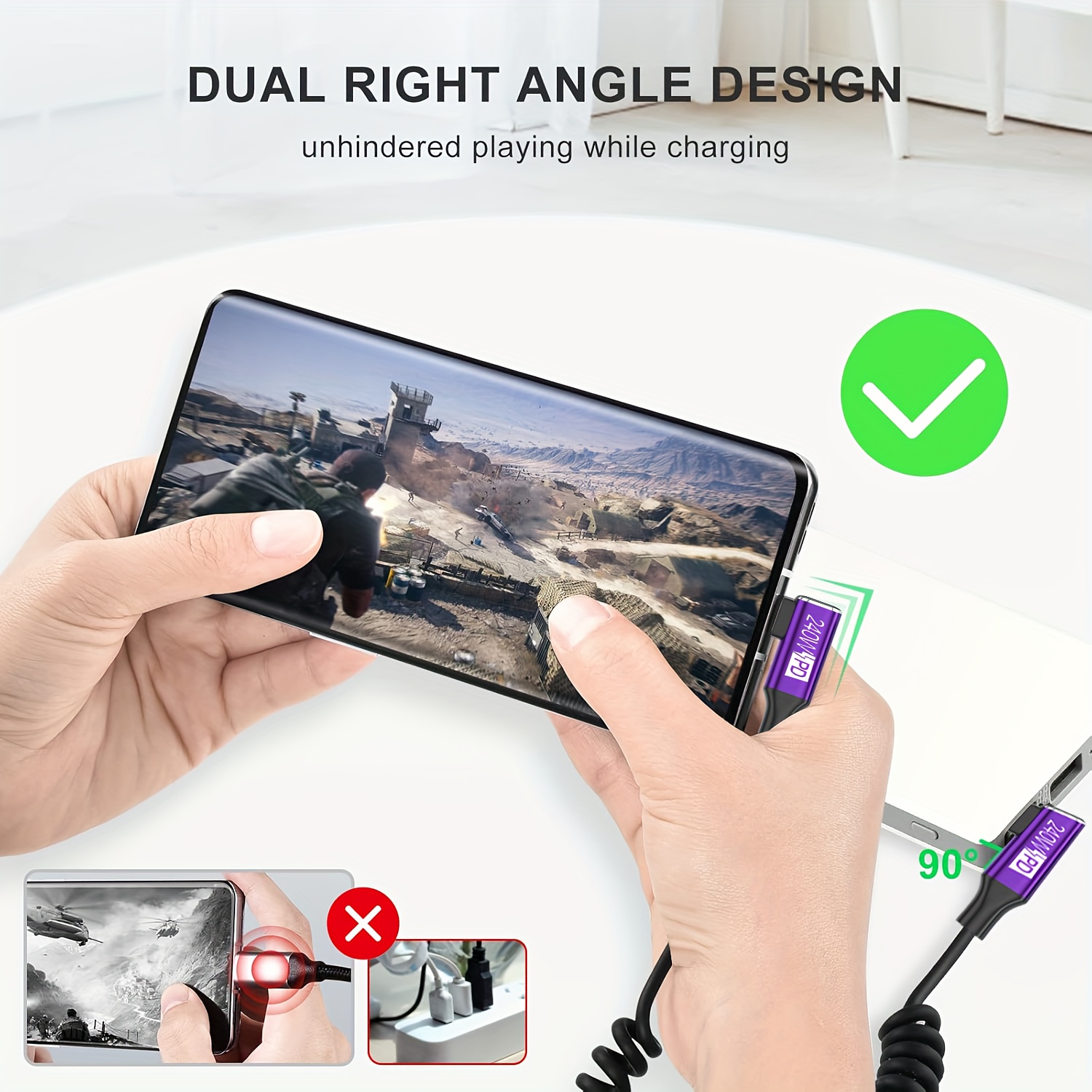 Câble USB-C vers USB-C enroula - Coiled Usb Cable avis et prix