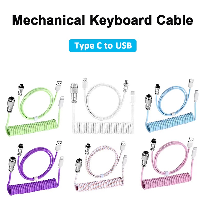 Câble USB Type C pour clavier  - Coiled Usb Cable avis et prix