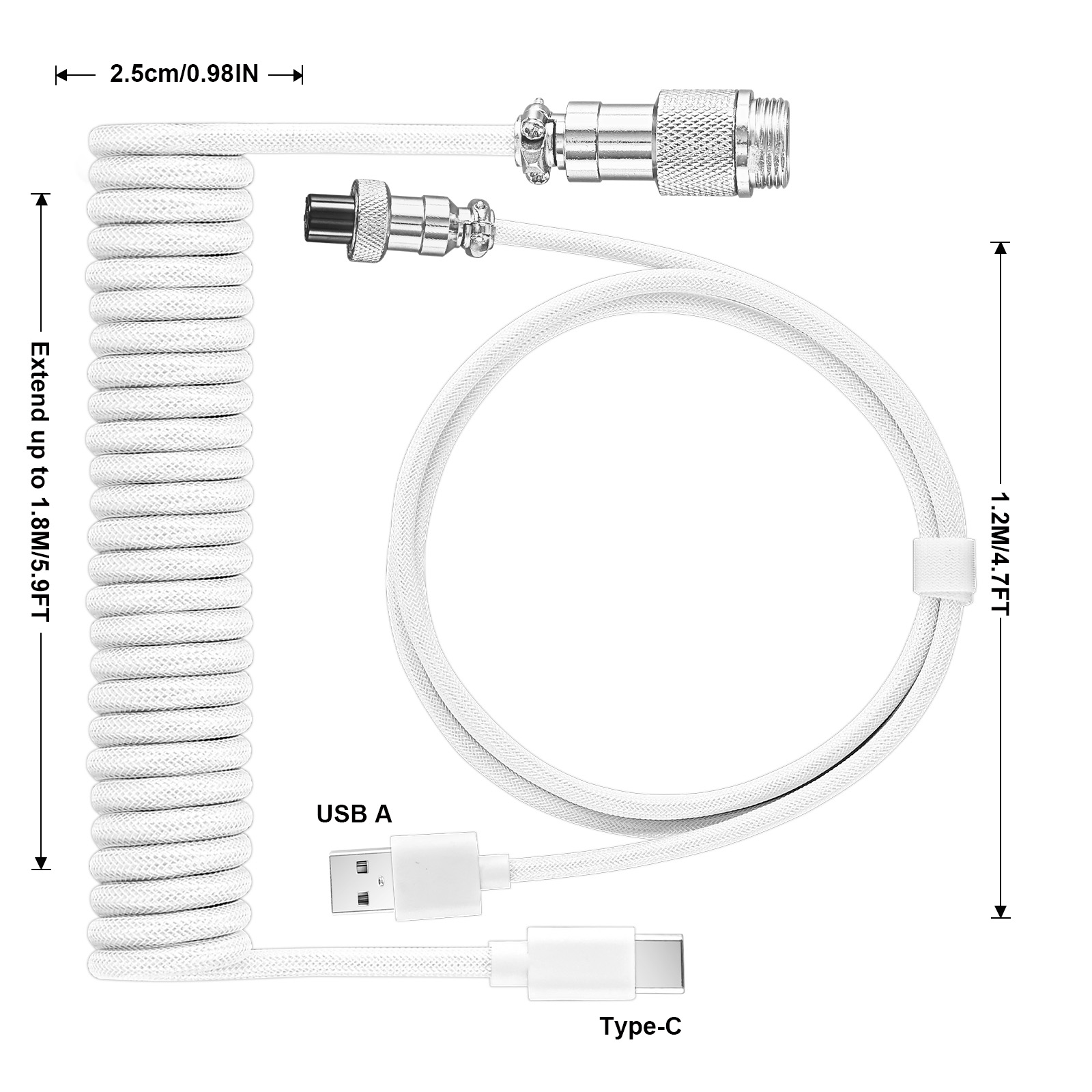 Câble enroulé pour clavier méc - Coiled Usb Cable avis et prix